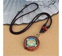 Colgante thangka, Collar vintage hecho a mano con colgante de Thangka sándalo, sangre loto y elefante, Nepal, for hombres mujeres, joyería la suerte(8 Us)