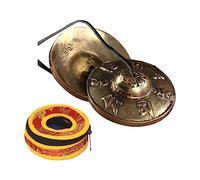 Colgante tibetano de meditación Tingsha de 6,5 cm con platillo Nepal tibetano budista de bronce para decoración