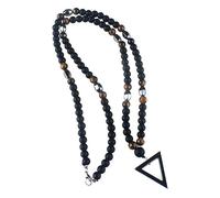 Colgante Triángulo Hematita Energía Positiva Potente Amuleto Con Cuentas de Piedras Duras Naturales Ojo de Tigre Colgante Para Espejo