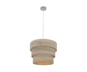 Colgante triple smile 1xe27 niquel/madera gris regx40x40 cm