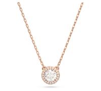Colgante Una Angelic, Talla redonda, Pavé, Blanco, Baño tono oro rosa OS