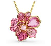 Colgante y broche Idyllia, Pavé, Flor, Rosas, Acabado en oro de 18 quilates OS