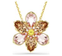 Colgante y broche Idyllia, Tallas mixtas, Flor, Multicolor, Baño tono oro OS
