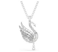 Colgante y broche Vienna, Tallas mixtas, Cisne, Blancos, Baño de rodio OS