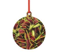 Colgantes acrílicos transparentes de plantas carnívoras para Navidad, Halloween y otoño, colgantes de árbol de Navidad