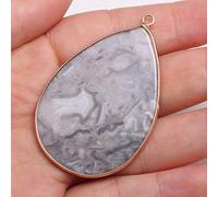Colgantes Con Forma De Gota De Agua De Piedra Natural Para La Fabricación De Joyas Diy Pendiente Collar Pulsera Accesorios Tamaño 37x55mm,Ágata Loca