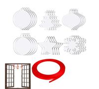 colgantes de acrílico con cintas rojas, decoración de árbol de Navidad y, kit de manualidades para para proyectos de bricolaje, decoración del hogar, Halloween y