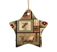 Colgantes de cerámica con forma de animales salvajes para manualidades y regalos personalizados en forma de corazón para decoración de puerta