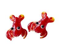 Colgantes de cristal con forma de crustáceo rojo vibrante, langosta/cangrejos para collares, accesorios de joyería, divertido abalorio de cristal de animales marinos, talla única, como se describe