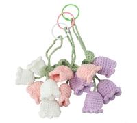 Colgantes de espejo retrovisor hechos a mano con 3 piezas de lirio del valle que proporcionan detalles florales decorativos para el interior del coche