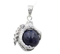 Colgantes de garra de dragón Cystal de piedra natural para collar Cuarzo rosa Lapislázuli Opal-Blue Sand