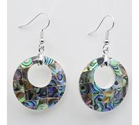 Colgantes de gota redonda para mujer, joyería, concha marina de abulón Natural, pendiente de conchas de colores blanco y gris, concha de abulón