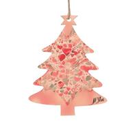 Colgantes de madera de Navidad con diseño de corazón rojo, simples y respetuosos con el medio ambiente, decoraciones navideñas