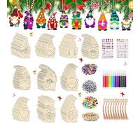 Colgantes de Madera para Navidad, 354pcs Adornos de Madera de Colgantes de Navidad, Adornos Arbol Navi-dad Ma-dera, DIY Ador-nos de Mad-era para árbo-les de Nav-idad, Colg-antes de Ma-dera para Pintar