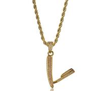 Colgantes de navajas de barbero con circonita cúbica ostentosa, Plegable, para salón de Afeitar, Cadena para Cuchillos de Garganta Cortada en húmedo