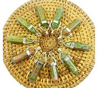 Colgantes de péndulo de piedras preciosas naturales, collares para hacer joyas DIY, 24 Uds,unakita