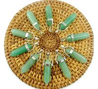 Colgantes de péndulo de piedras preciosas naturales, collares para hacer joyas DIY, 24 Uds,venturina