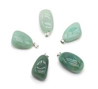 Colgantes de piedra irregulares naturales, collar de piedra de aventurina verde pulida, accesorios para fabricación de joyería, pulsera, dijes de cristal