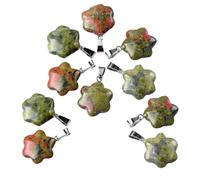 Colgantes de piedra natural con forma de flor, joyería creativa, diseño de flores, colgantes de piedra de cristal para collares, dijes coloridos, talla única, como se describe, como se describe