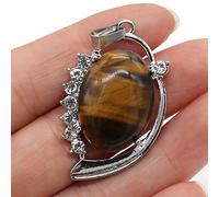 Colgantes de piedra natural, cristal de ópalo de lapislázuli ovalado para fabricación de joyas, collar de mujer, pendientes,ojo de tigre