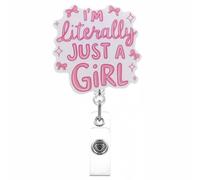 Colgantes Decorativos Carrete de insignia retráctil con purpurina, accesorio con lengüeta brillante para tirar, porta credencial de acrílico, portatarjetas identificación(C, 5 5x5 5x0 5cm)