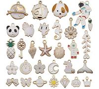 Colgantes Dijes para Pulseras Collares Pendientes 31pcs Charm Colgante Esmalte Accesorios De Aleación, para Llaveros, Pulseras, Collares, Pendiente