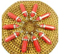 Colgantes hexagonales de piedra natural, lapislázuli, turquesa, cuarzo, cristal, aventurina, ópalo, joyería, collares, accesorios, 10 unidades, n.º 32