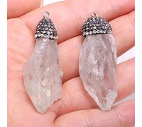 Colgantes irregulares de piedra natural, colgantes de cristal de cuarzo para fabricación de joyas, collar DIY