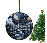 Colgantes para Árboles De Navidad,Colgante De Feliz Navidad Santa Elk - Decoración Acrílica De Doble Cara De Navideños para Árbol De Navidad