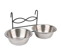 Colgantes para Mascotas, Comedero Acero Inoxidable con Cuenco Agua Desmontable y Gancho, Ideal para Perros, Exterior, Viaje, Accesorios Mascotas