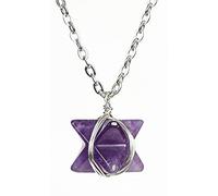 Colgantes Para Mujer Piedra Natural Merkaba Cadena De Color Plata Amatista Collar De Piedra Natural Cristal Curativo Collar Colgante De Piedras Preciosas Regalo De San Valentín Joyería De Regalo P