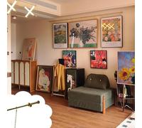 Colgar Cuadros Barra de Latón Estilo Francés con Cadena Dorada & Anillas en D & Topes & Ganchos, Suspensión de Arte en el Hogar, Colgadores Decorativos para Cuadros(1.7m/66.9in/5.6ft Rod)