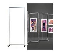 Colgar Cuadros Expositor De Pintura Publicitaria Plegable, Expositores De Pie Con Ruedas, Caballete Plegable Y Ajustable, Pantalla Portatil, Porta Menus Restaurante(Silver,80x180(31.5x70.9in))