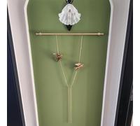 Colgar Cuadros Kit Multiusos para Colgar Obras de Arte, Herrajes para Colgar Espejos, Colgadores de Cuadros, Varilla de Latón para Galerías con Cadena Dorada(7.0m/275.6in/23.0ft Rod)