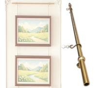 Colgar Cuadros Sistema De Riel para Colgar Cuadros con Cadena, Exhibidor De Arte en Galería Dorado para Museo, Programa Resistente for Galerías, Museos y Decoración Del Hogar(2.35m (92.5in))