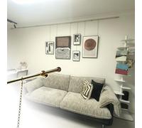 Colgar Cuadros Soporte para Exhibir Obras de Arte en Paredes Interiores, Kit para Colgar Marcos de Espejo de 190/250/ 300/500/ 1000 cm, Colgadores para Marcos de Fotos(0.5m/19.7in/1.6ft Rod)