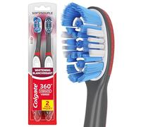 Colgate, 360 Optic White Sonic - Cepillo de dientes vibratorio suave a pilas, 2 unidades