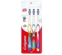 COLGATE 360 Whole Mouth Clean Cepillo de Dientes Suave, Pack 3 Uds, Boca Más Sana y Limpia, Cuidado Completo de la Boca, Elimina Eficazmente la Placa y las Manchas, Sin Capuchón