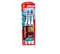 Colgate Cepillo de dientes - 360 grados de limpieza total de boca 3 piezas - Fabricado en la India