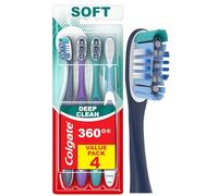 Colgate Cepillo de dientes 360, suave, 4 unidades