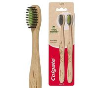 Colgate Cepillo De Dientes De Bambú Con Hebras Infundidas De Carbón, 2 Unidades