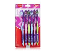 Colgate Cepillo de dientes en zigzag para limpieza dental interna profunda con cerdas multiángulo en zigzag (mediano, paquete de 6)