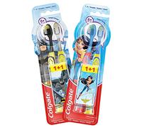 Colgate, Cepillo de Dientes Infantil +6 Años, Dientes Mixtos, Pack 2 | Cepillo de dientes infantil, Cabezal pequeño y ventosa, Filamentos suaves para limpieza completa