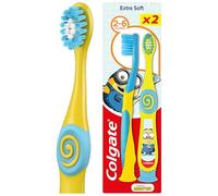 Colgate Cepillo de dientes manual para niños de 2 a 6 Trolls Minions, paquete de 2