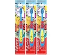 Colgate Cepillo de dientes Pokémon con ventosa, para chiildren de 5 años o más, extra suave (los colores y los personajes varían), paquete de 3