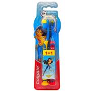 Colgate Cepillo de Dientes Wonder Woman, Set de 2 Unidades, Cerdas Suaves, para Niños 6+ Años,