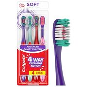 Colgate Cepillos de dientes extrasuaves para niños, paquete de cepillos de dientes avanzados Cavity Fighter Kids, cerdas extrasuaves que ayudan a eliminar la placa y las manchas para una limpieza
