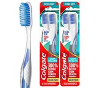 Colgate Gum Health - Cepillo de dientes extra suave para encías sensibles con cerdas de limpieza profunda con punta de hilo dental - 4 unidades