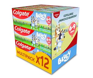 Colgate Kids Bluey Pasta de Dientes con Flúor para Niños - Pack 12 x 50 ml - Sabor Menta 6+ Años - Máxima Protección contra las Caries - Esmalte 4 veces más Fuerte*