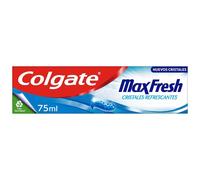 COLGATE Pasta Dentífrica Max Fresh con cristales refrescantes, frescor duradero, menta fresca 75ml